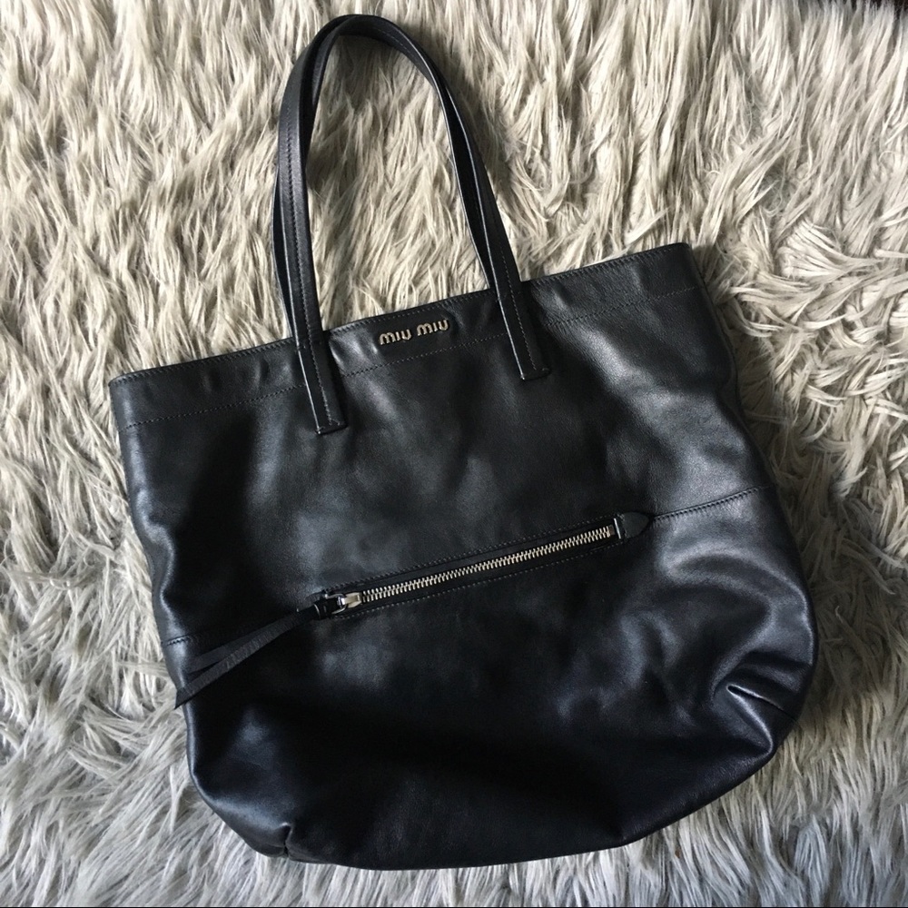 Miu Miu Black Leather Tote